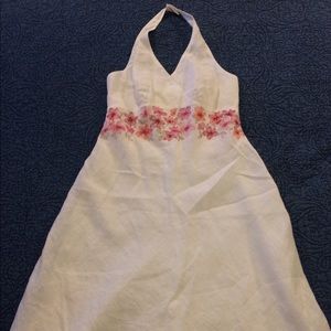 Ann Taylor linen halter dress